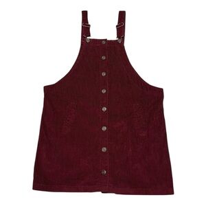 Celebrity Pink Womens Corduroy Dress Jumper Burgundy Size XL With Pockets